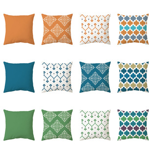 New Amazon cross-border colorful simple geometric super soft pillow gift sofa cushion cover pillow cover wholesale