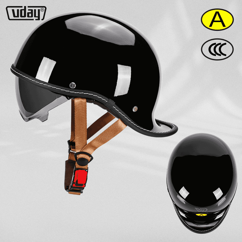 Motosiklet kaskı (dəbilqə), Motuoche Half Helmet - black-m-52-54cm