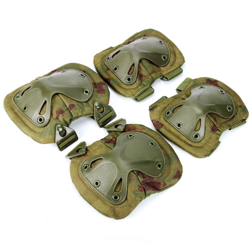Outdoor tactical knee and elbow pads set of four crawling training military camo protective gear wholesale