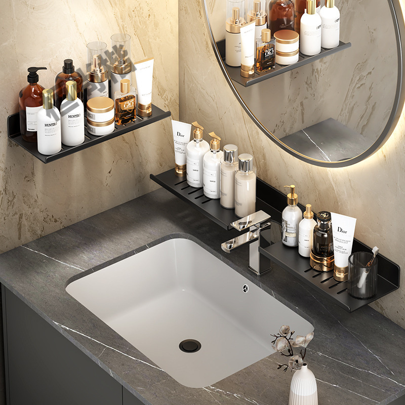 Faucet Mirror Front Shelf Bathroom Bathroom Wash Basin Punch-Free Wall-Mounted Kitchen Storage Tray