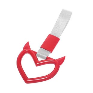 Nylon Jdm Heart-Shaped Devil Car Static Strap Warning Ring Rear Bumper Interior Pull Ring Luminous Warning