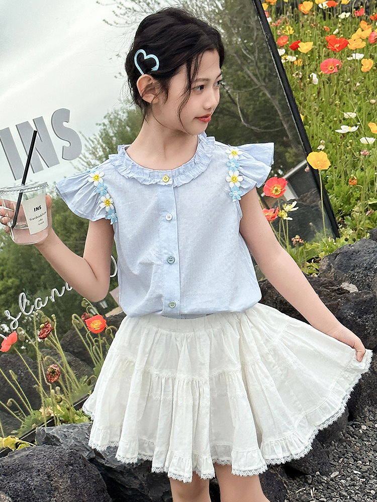 Children's summer cotton three dimensional T-shirt for students