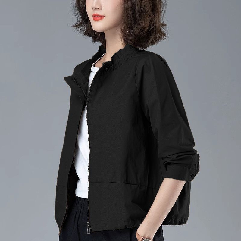 早秋短款风衣外套女2025春装新款洋气休闲小个子中年妈妈夹克上衣|undefined