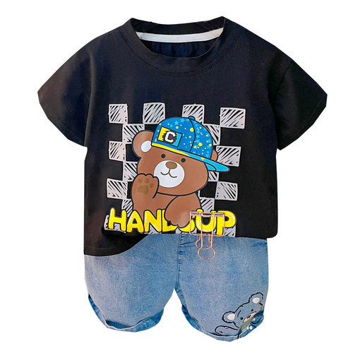 Set of two summer outfits for boys, stylish thin jeans for toddlers, fashionable new summer clothes for kids, boys' summer suits, 2888.