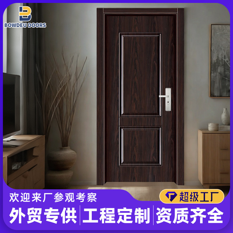 Fabricantes personalizados de comercio exterior puerta americana nuez puerta de dormitorio puerta de madera doméstica pintada