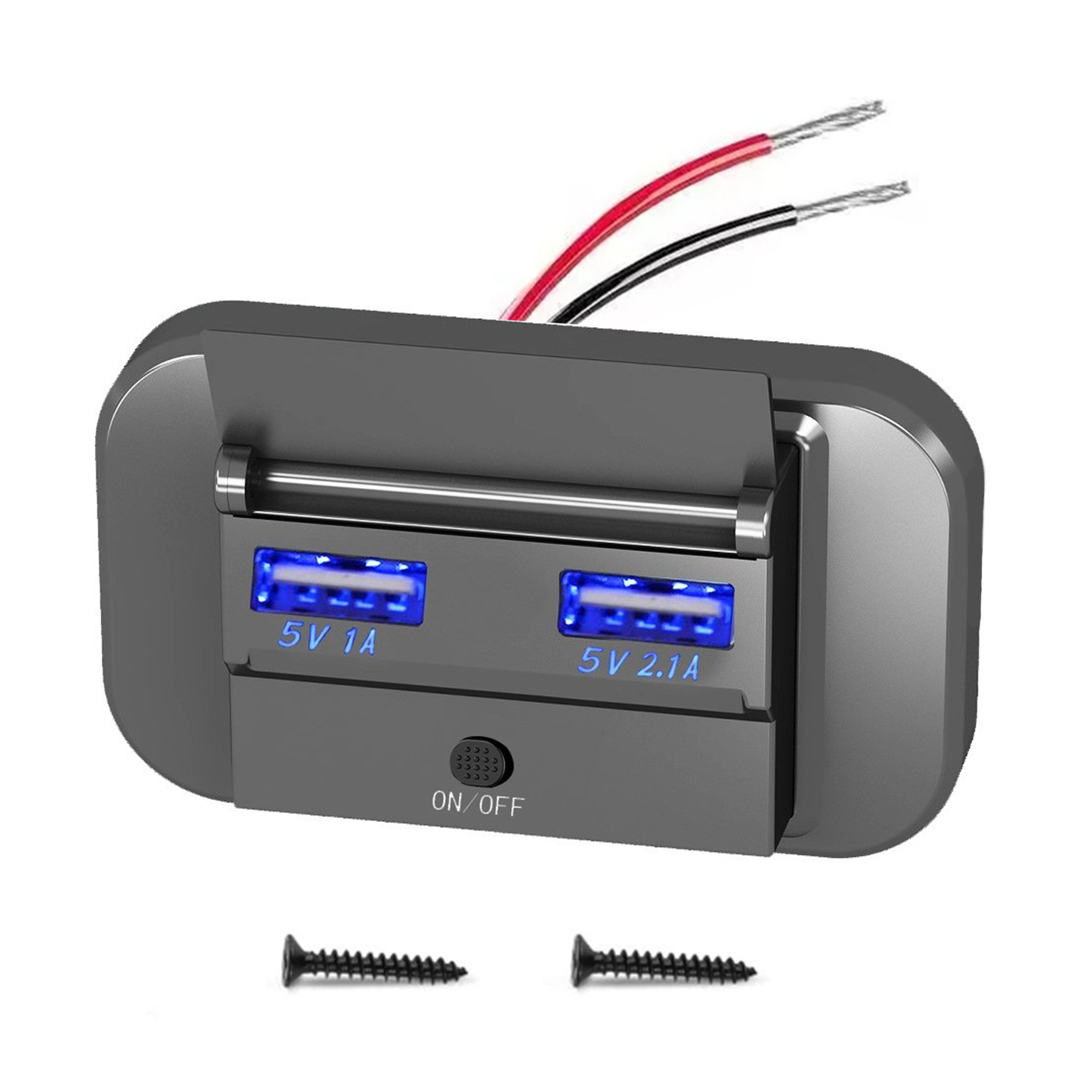 Nuevo coche modificado RV yate bus teléfono móvil cargador de coche interfaz dual sin apertura 5V/3.1A