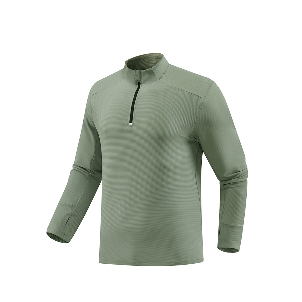 lulu hombre al aire libre mangas largas ropa deportiva rápida secado camiseta de cuello vertical chaqueta de semia cremallera montaña ropa de ciclismo para correr