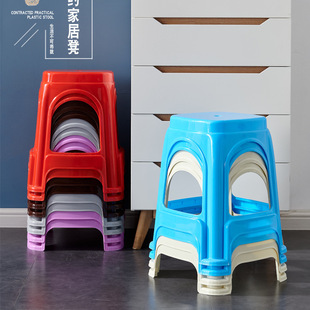 46cm Household Thickened Plastic Stool High Stool Household Stackable Chair Plastic Stool Wholesale