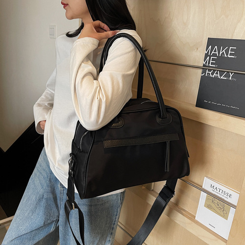 2025 New Fashion Minimalist Top Handle Travel Bag Large Capacity Retro Bag Personal Short Trip Shoulder Crossbody Business Bag