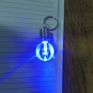 Creative Artificial Cross-Border Mini Round Light Bulb Led White Light Colorful Light Plastic Keychain Pendant Craft Small Gift