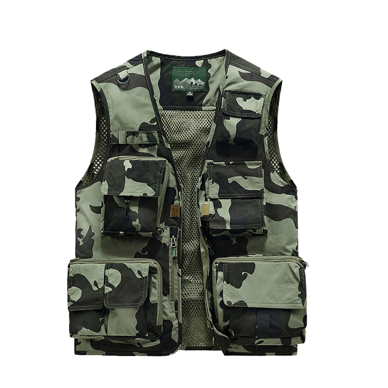 Función de montaña de alta gama para exteriores Chaleco de chaleco multibolsillo Chaleco para fotógrafo de pesca para hombre Chaleco de herramientas personalizado