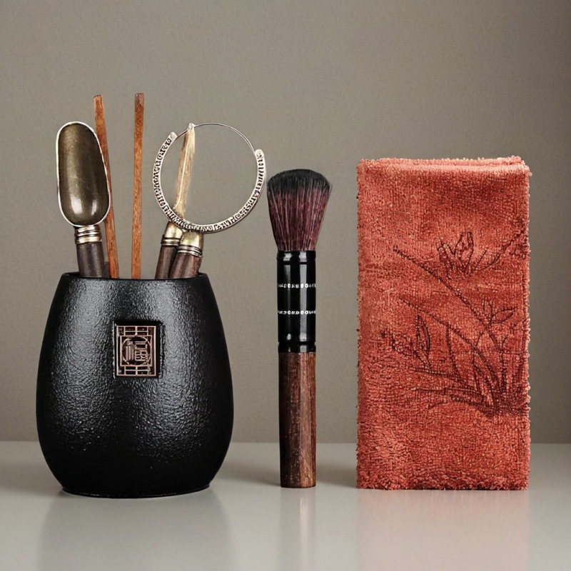 Ceremonia del té 6 piezas de un solo cilindro pinzas accesorios de mesa de té chinos nuevas herramientas de mesa de té