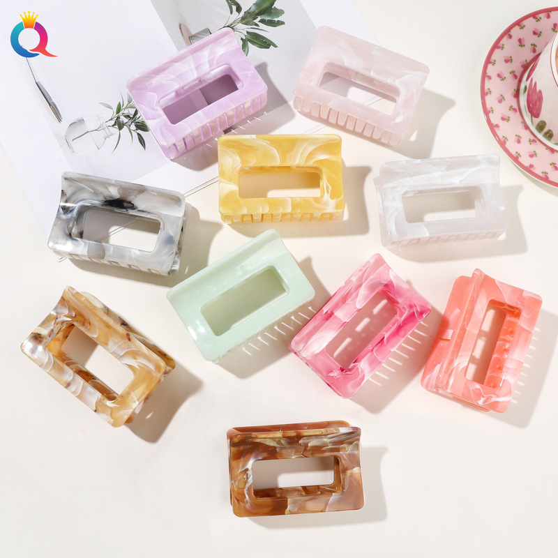 Qiyue Cross-Border Flow-Pattern Hollow Square Hair Clip, Simple and High-End Claw Clip, Versatile and Stylish Shark Clip Hair Accessory Wholesale Qiyue Cross-Border Flow-Pattern Hollow Square Hair Clip, Simple and High-End Claw Clip, Versatile and Stylish Shark Clip Hair Accessory Wholesale