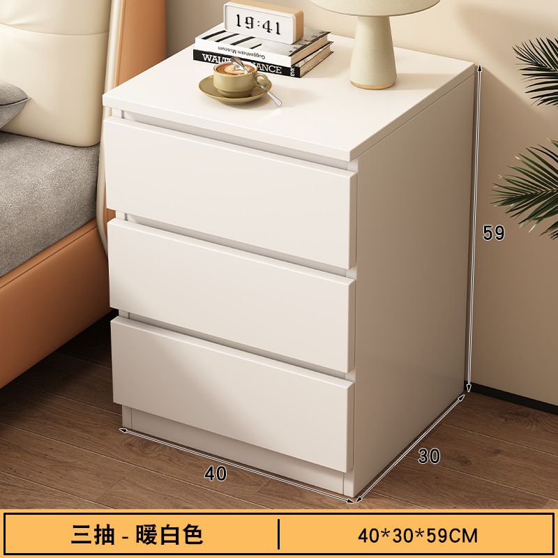 Mesa de cabezal de cama simple y pequeña multifuncional con armario de almacenamiento de extracción para habitaciones de alquiler de dormitorios pequeños armarios de cama