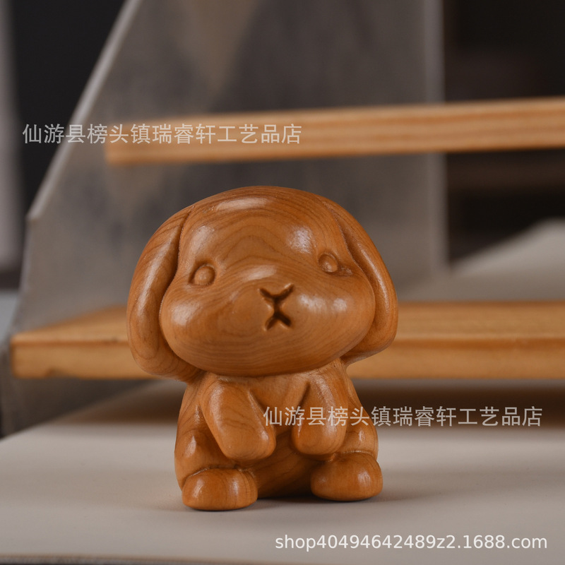 S8N 崖柏工艺品木雕十二生肖手把件全套挂件鼠牛景区网红款系可爱|undefined