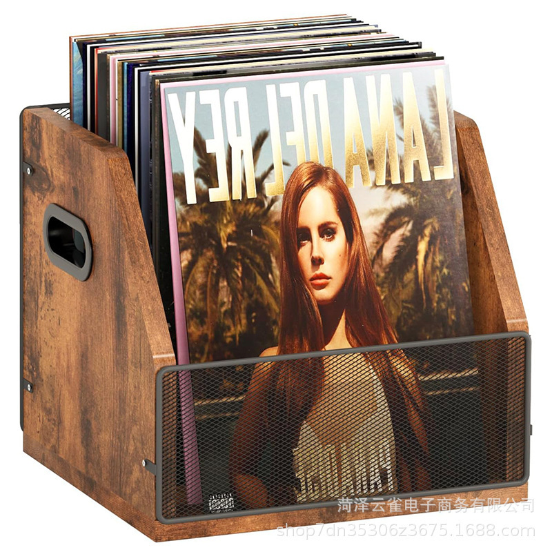 Cross-Border Wooden Vinyl Record Display Frame Album Photo Frame Display Stand Office Desktop File Storage Box Cd Rack