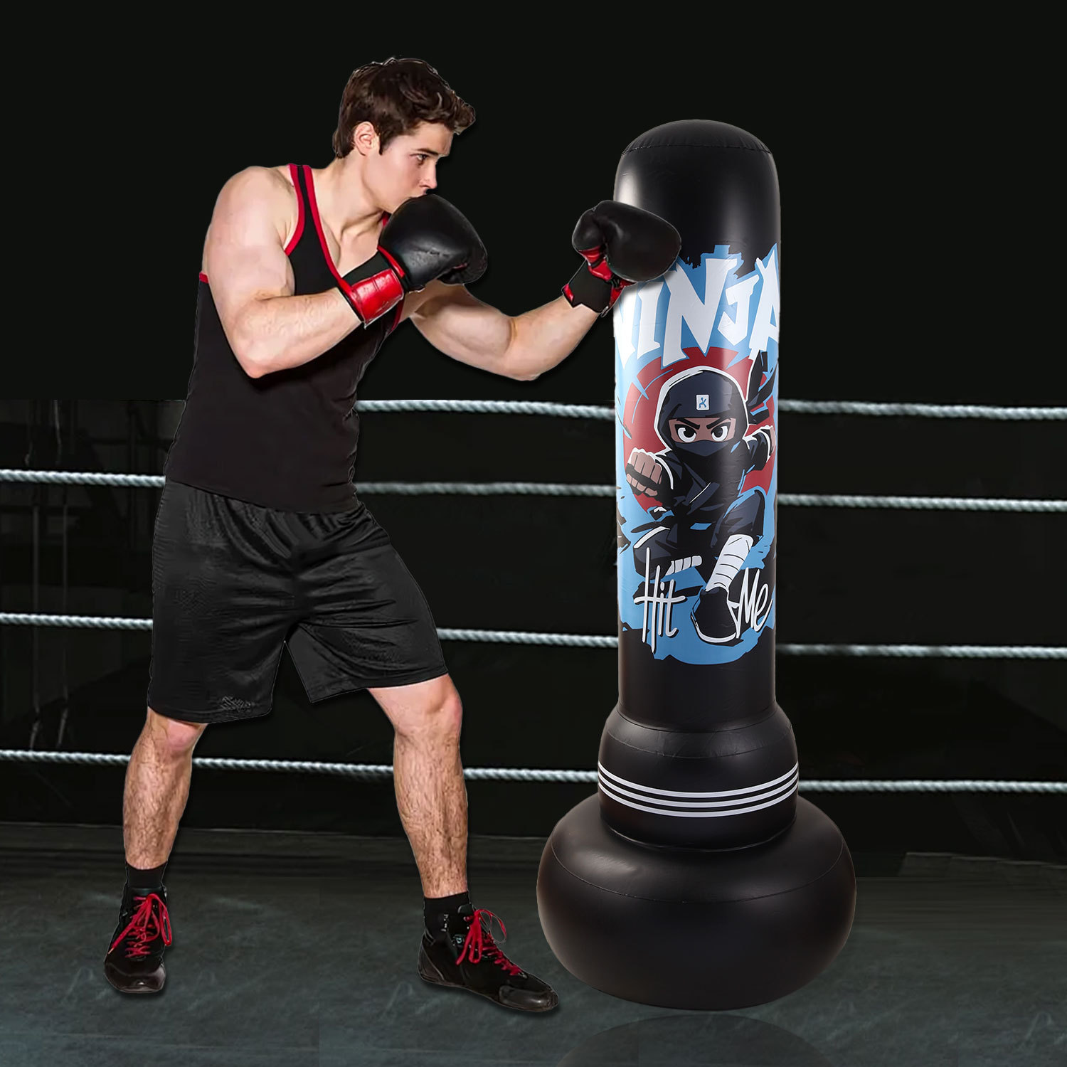 Boxing Sandbag Inflatable Tumbler Practice Taekwondo Fitness Exercise Boxing Special Vertical Home Boxing Column
