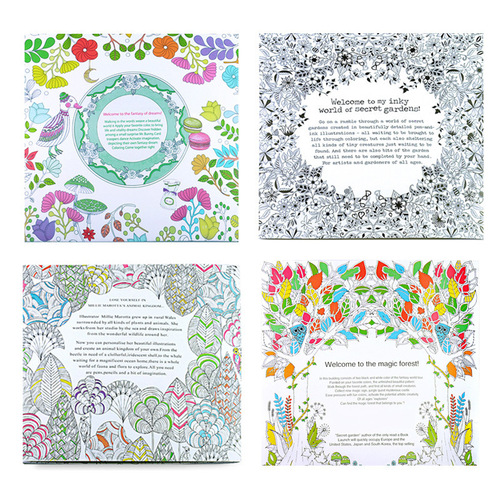 English Version Secret Garden Adult Stress Relief Hand-painted Coloring Book Student Coloring Drawing Book Factory Wholesale