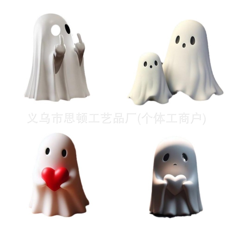 跨境Rude Ghost Ornaments Middle Finger Ghos幽灵双手竖中指|undefined