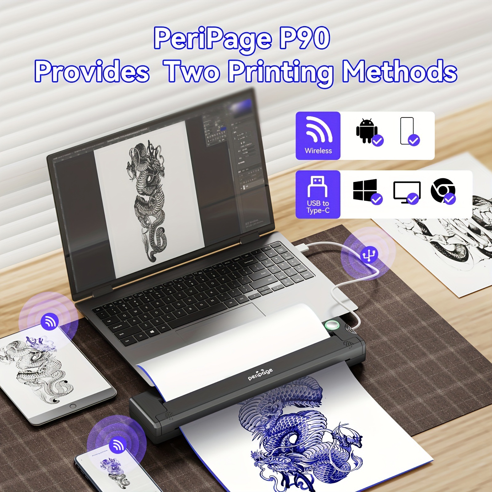 Compact Portable Wires Mini Tattoo Transfer Printer No 2