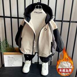 儿童装男童加棉外套2024新款中大童棉服夹棉加厚男孩秋冬潮