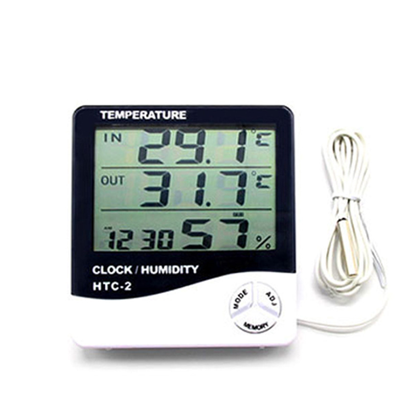 Medidor digital de temperatura y humedad para interiores y exteriores, invernadero de almacén transfronterizo, sonda de temperatura de 1,5 metros, medidor de temperatura y humedad con pantalla digital