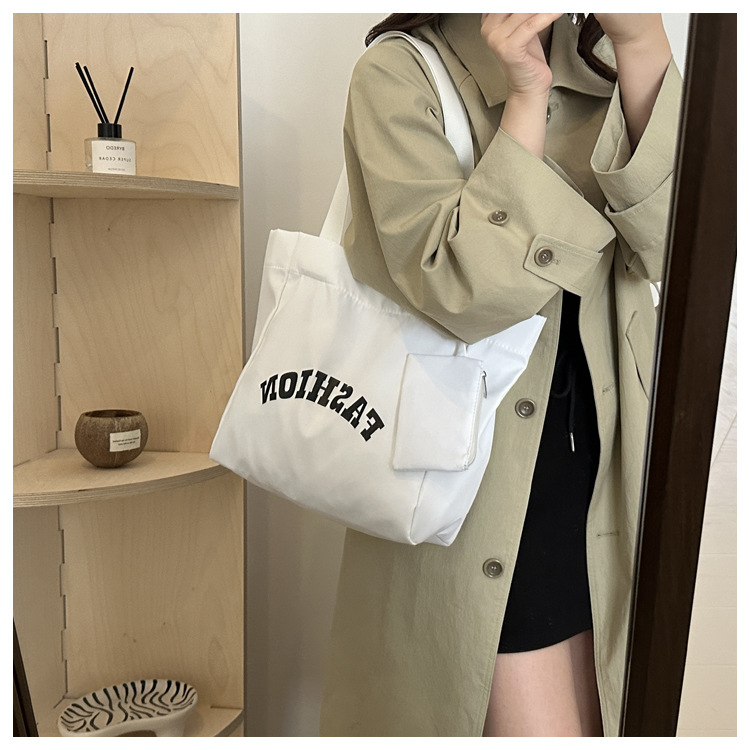 95g Weight Polyester Lining Material Magnetic Buckle Closure Type Double Shoulder Straps Strap Type Canvas Bag Bags Type Daily Occasion Oxford Cloth Material Women's Backpack Backpack Letter Pattern All Seasons Season Women's Gender Basic Style Square Shape Women's Basic Letter Oxford Cloth Shopping Bags 13