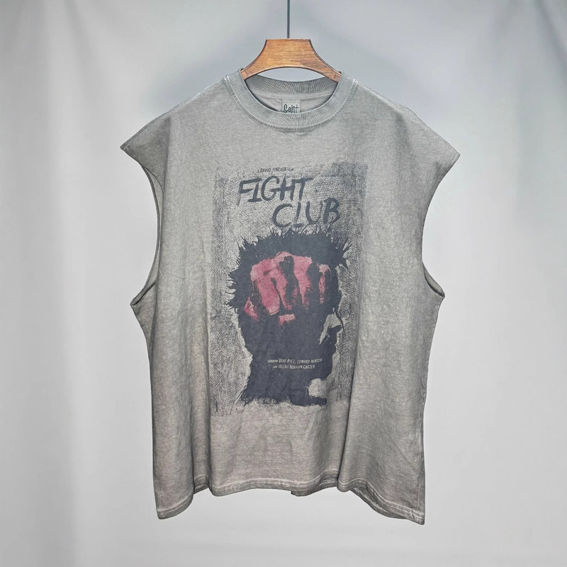 Spring and summer 2025 new S.M fight club crew neck pullover vest for men and women with a wholesale generation of hair Spring and summer 2025 new S.M fight club crew neck pullover vest for men and women with a wholesale generation of hair