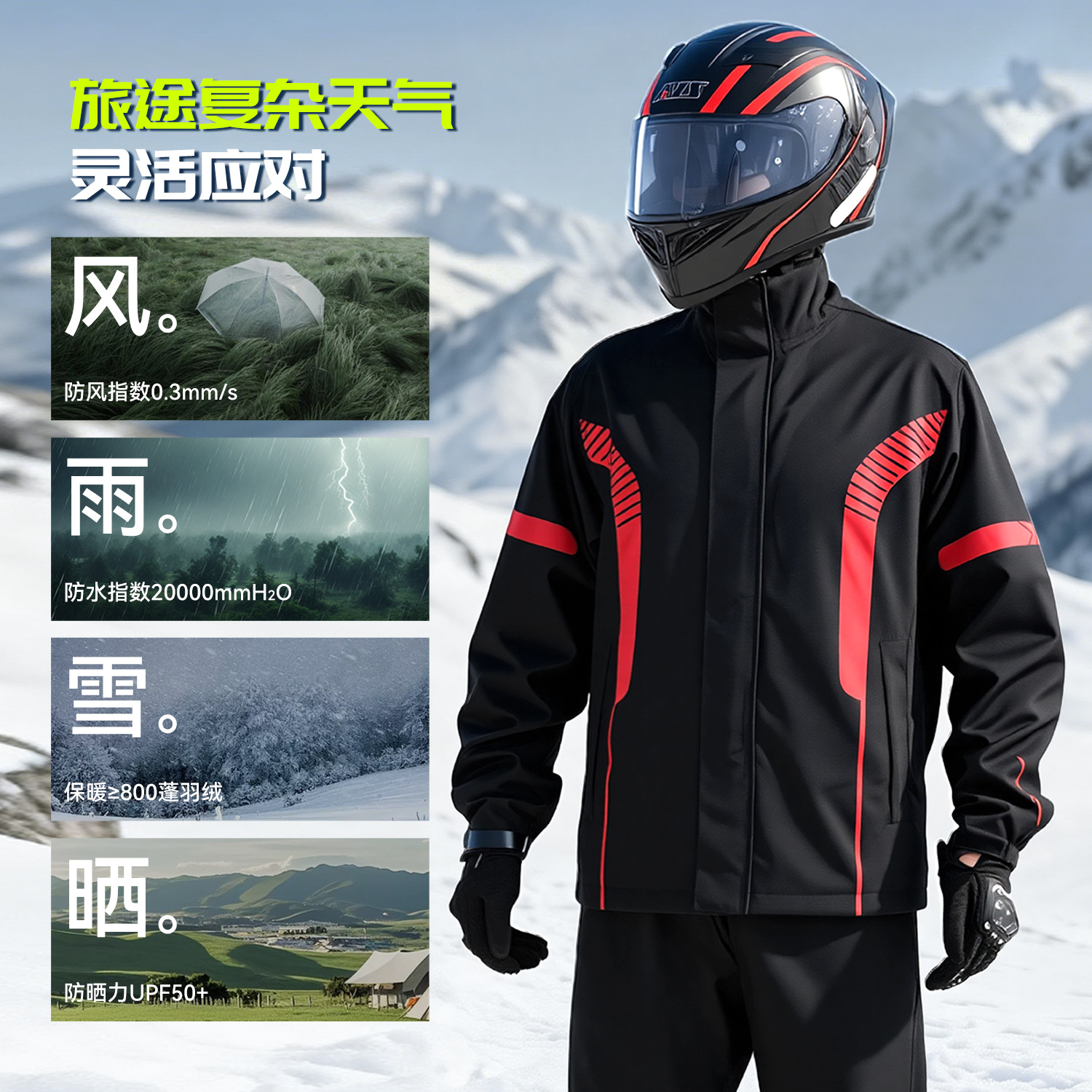 Conjunto de Impermeable y Pantalón de Ciclismo de PVC A Prueba de Tormentas para Motocicleta