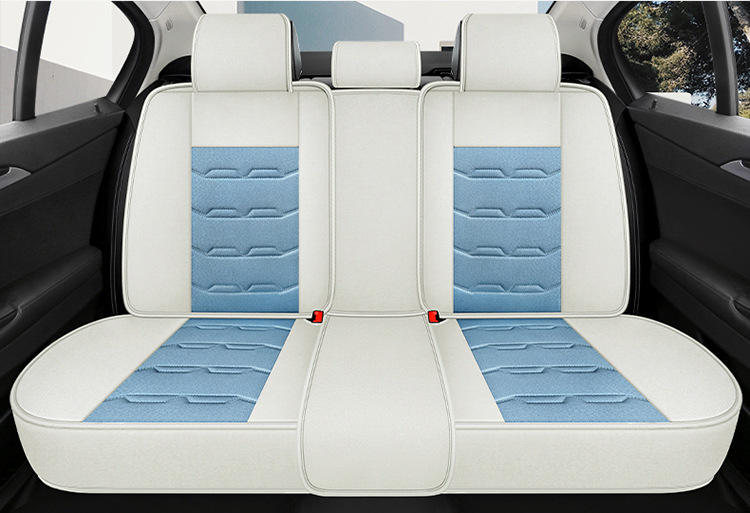 Linen Car Seat Cushion All-Inclusive Cartoon Seat Cover Four-Season Universal Car Cushion Seat Cover Small Car Seat Cushion