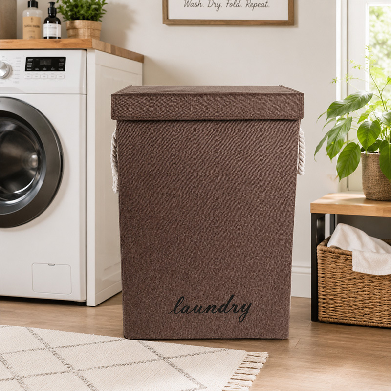 Brown laundry basket