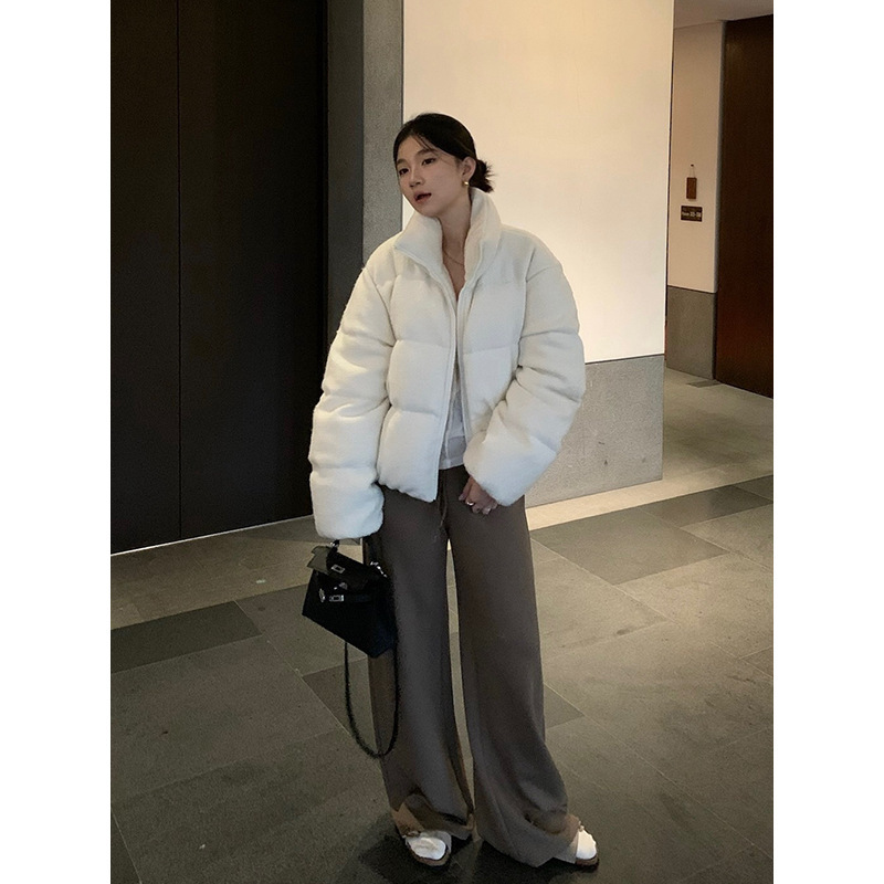 Yuanpai Bluepops2025 Winter Tweed Small Fragrance Style New National Standard down Jacket Fluffy Warm Coat A5771