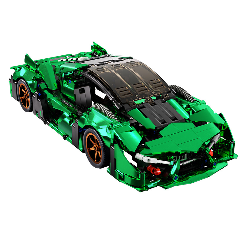 Compatible con lego galvanizado verde lambo tres mil años de coche deportivo Gini juguetes para niños modelo de coche de control remoto regalo de cumpleaños