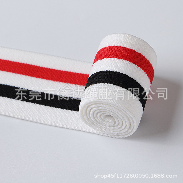 Inventario al por mayor de 4cm rayas de color medio de nylon elástico cintura lateral banda elástica accesorios de ropa