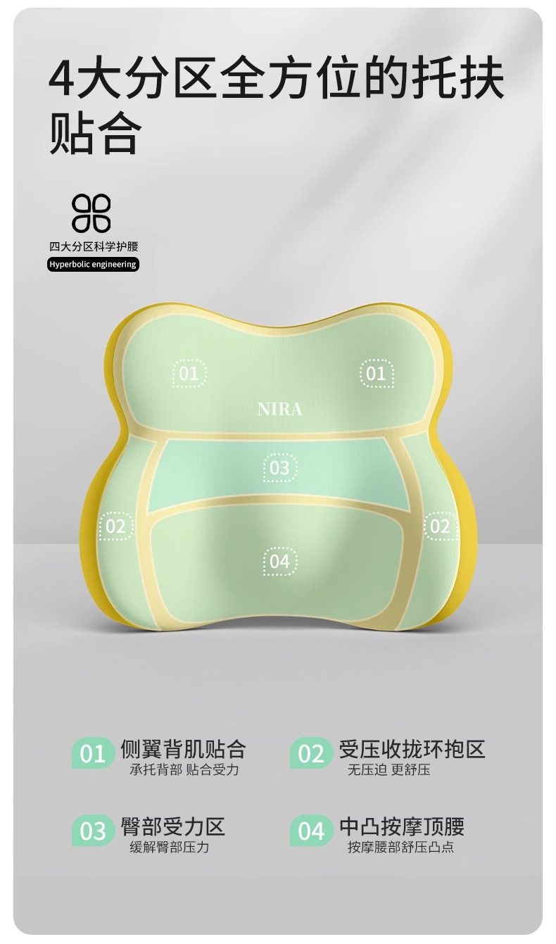 Car headrest waist support driver sedentary waist support car neck pillow car waist protection artifact car cushion