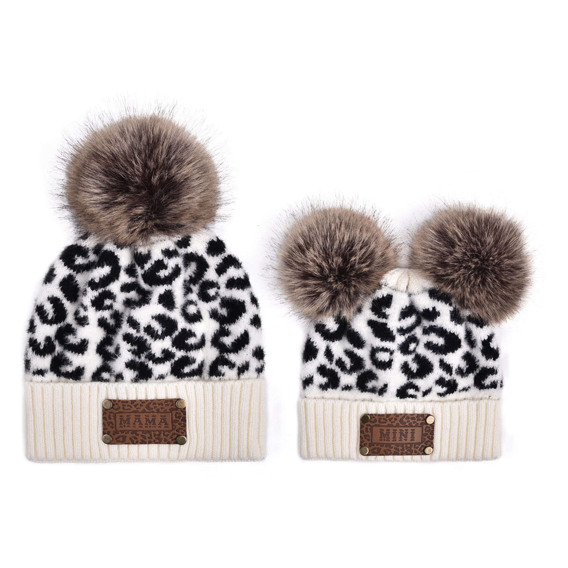 화이트 레오파드 프린트 친자