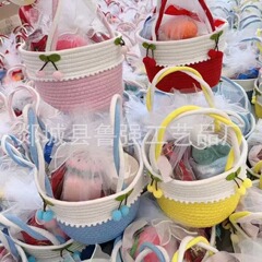 新品バスケットお土産バスケット手作りニット小さくらんぼ赤ちゃん披露宴お土産お返し