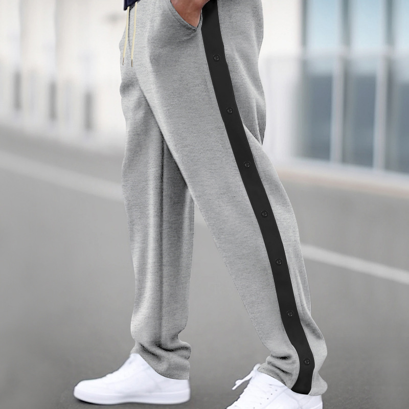Men's clothing heavyweight casual sports men's autumn loose patchwork oversize straight wide leg large size trousers_voghion.com