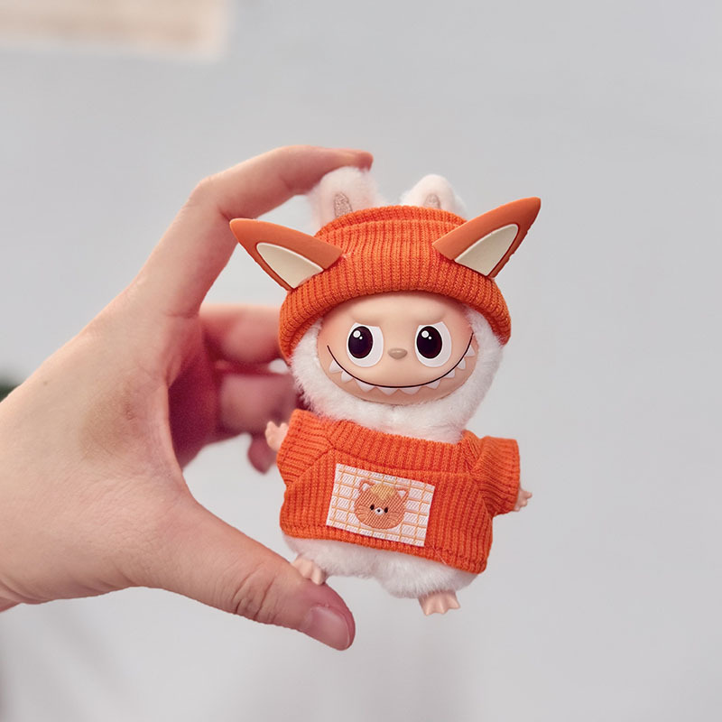 迷你版4.0LABUBU搪胶脸毛绒盲盒玩偶衣服圣诞套装小鼻嘎心底密码|undefined