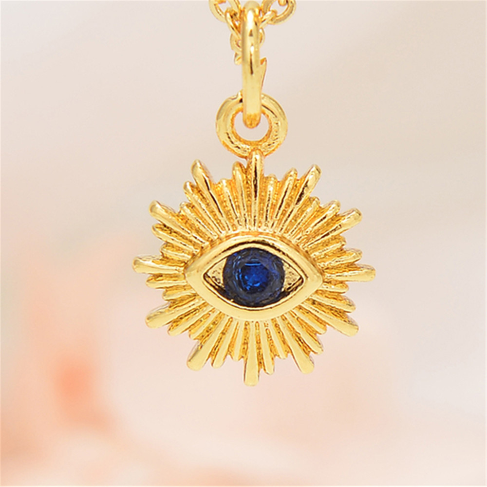 Copper Pendant Material Copper Inlay Color Block Rhinestones Pendant Necklace