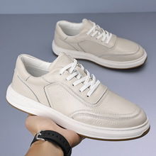 头层牛皮2025新款男士休闲鞋真皮透气男款小白鞋百搭板鞋皮鞋男鞋