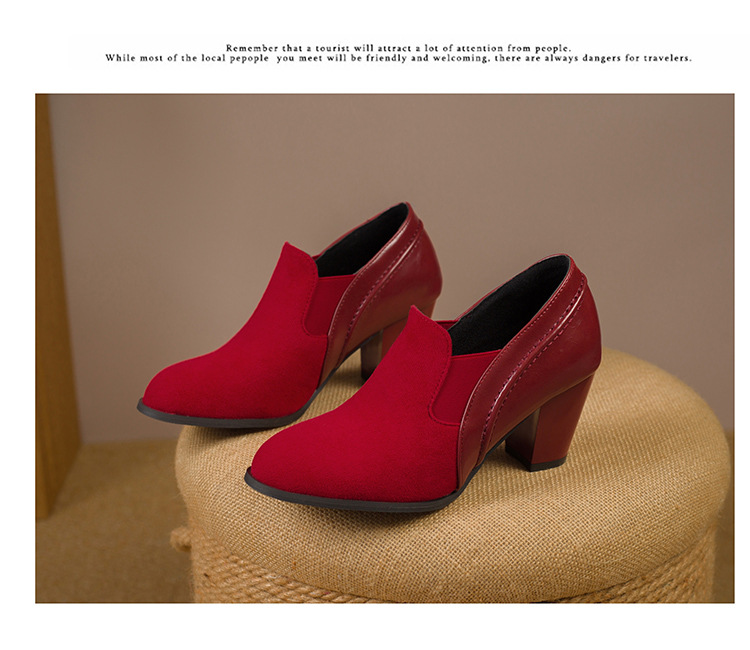 Damen Wildleder Pumps Mit Blockabsatz Für Herbst Und Beruf_voghion.com