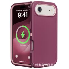 iPhone17 AIR 6.6 に適したクロスボーダー耐衝撃ソリッドカラー携帯電話ケース落下防止スリーインワン保護カバー男性と女性用
