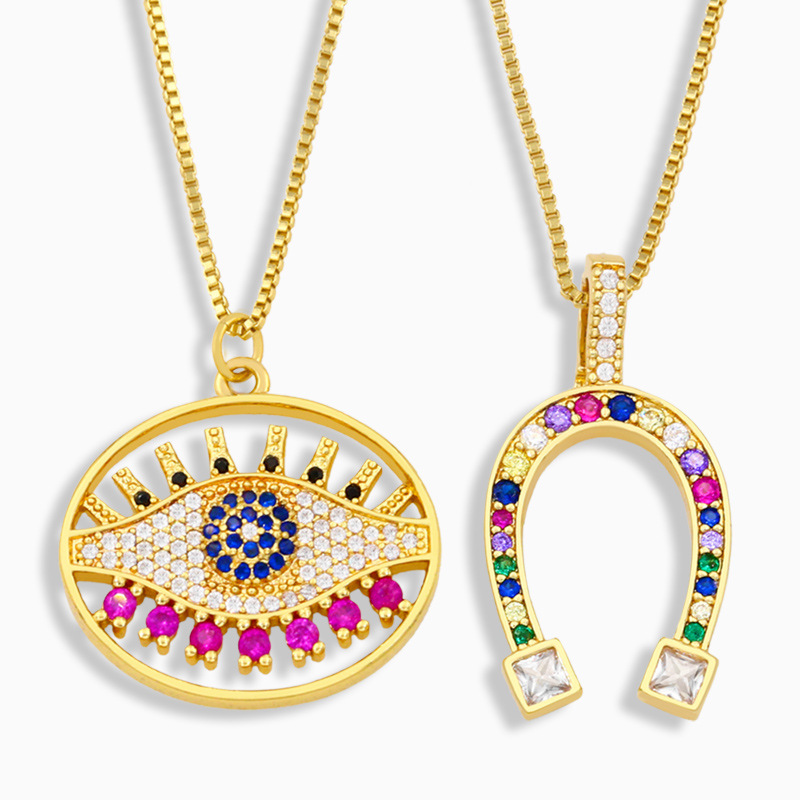 Fashion Geometric Emoji Copper Necklace Wholesale display picture 3