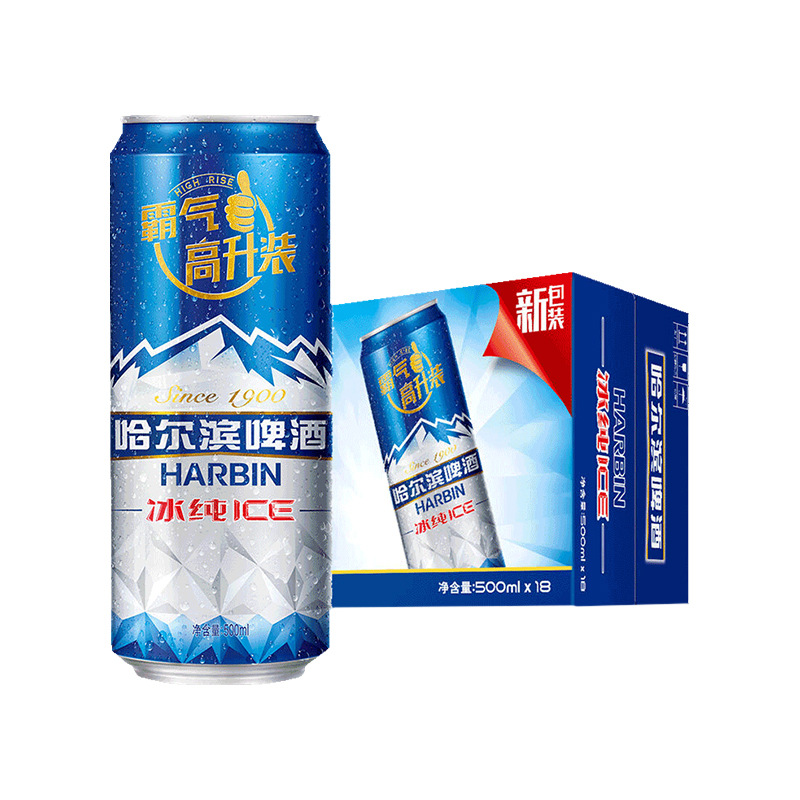 哈尔滨 冰纯啤酒 500ml*18听 小麦王啤酒 330ml*4组*6听450ml*15