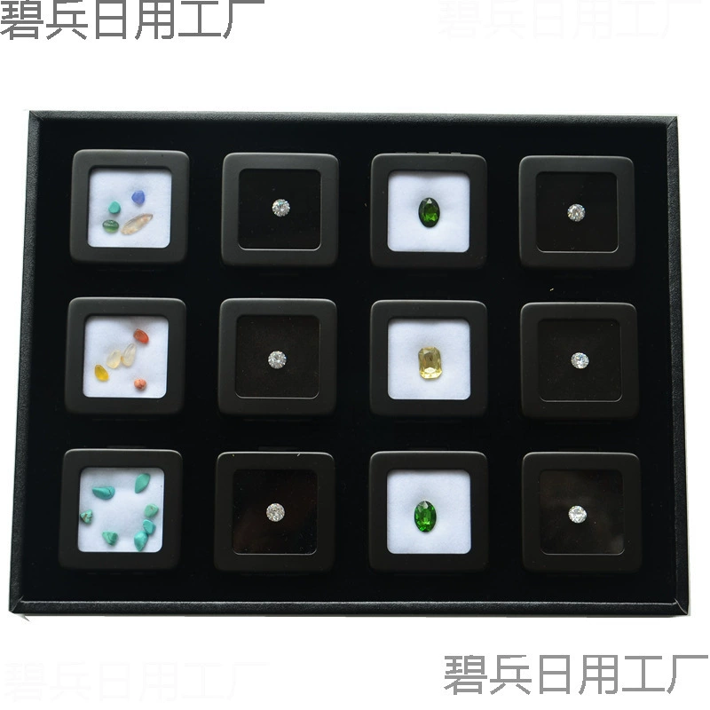 Ювелирная коробка для бриллиантов, коробка для хранения камней, подставка для колец, поднос для цветных камней, упаковка, металлические аксессуары, прозрачная крышка