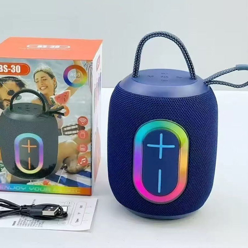 新款户外骑行蓝牙音箱便携式车载大功率低音炮家用氛围灯迷你音响|undefined