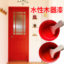 大红色刷木头的漆红朱红刷木门柜子水性木器漆刷消防木板油漆
