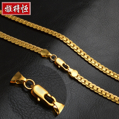 欧美ins时尚饰品批发 欧美流行首饰5MM全侧身镀金项链 代发项链