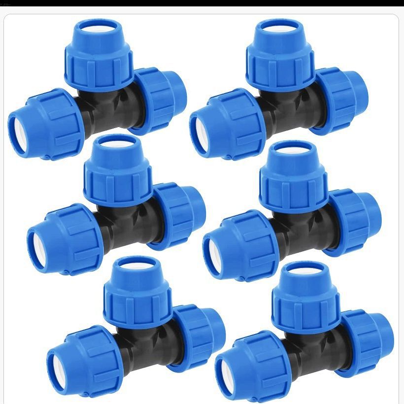 32PE pipe fast connection directly installed for easy external connection of PE outer wire three-way blue cap swivel fitting pipe fitting
